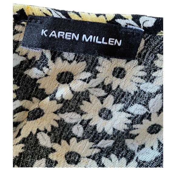 Karen Millen Sunflower Print Long-Sleeve Dress Size 14 - Picture 5 of 8